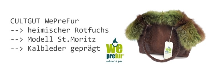 WePreFur Tasche von Cultgut aus Rotfuchs gefärbt mit Kalbleder.